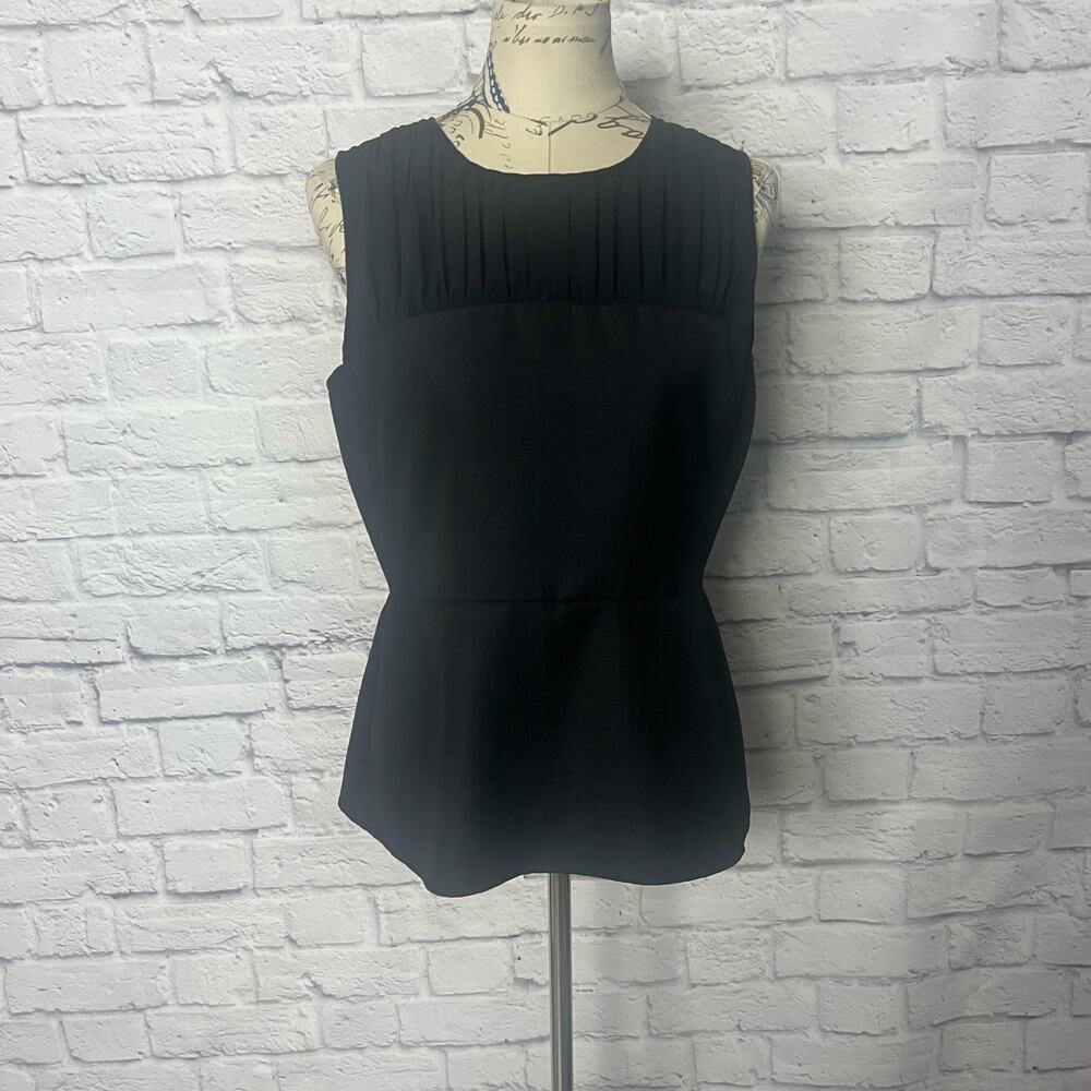 CAbi Black Shell Zip Up Back Business Top Style #3080
